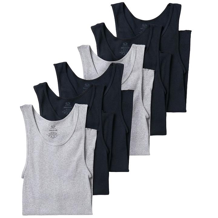 Men's Fruit Of The Loom 6-pack A-shirts, Size: Medium, Black