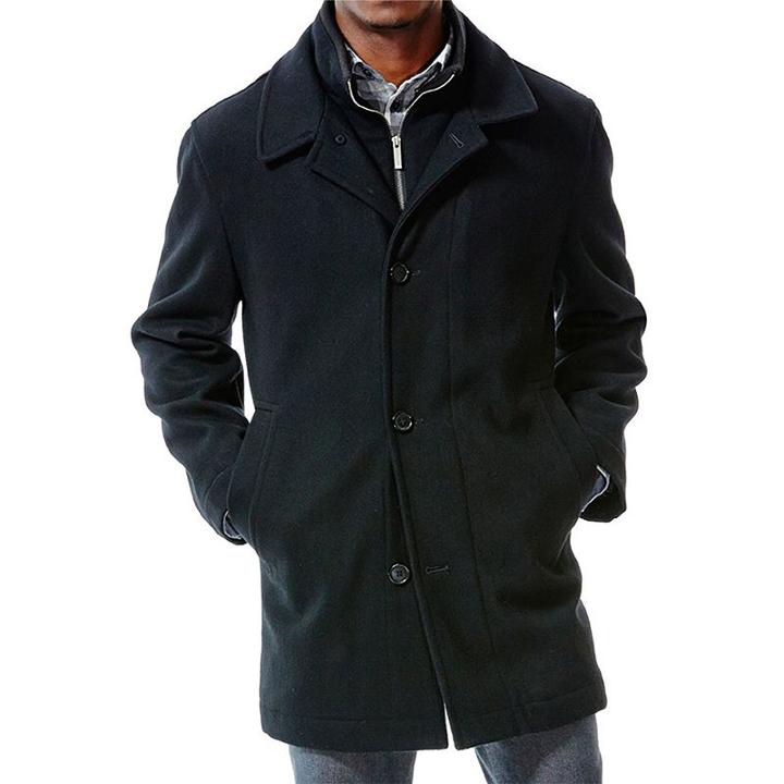 Men's Haggar&reg; Classic-fit Quilted Melton Wool Blend Double-collar Jacket, Size: Large, Black