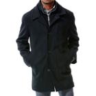 Men's Haggar&reg; Classic-fit Quilted Melton Wool Blend Double-collar Jacket, Size: Large, Black