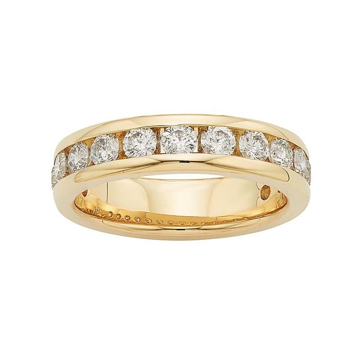 14k Gold 1 1/4 Carat T.w. Diamond Anniversary Ring, Women's, Size: 6, White