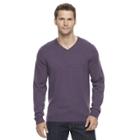 Men's Apt. 9&reg; Modern-fit 12gg Merino V-neck Sweater, Size: Large, Drk Purple