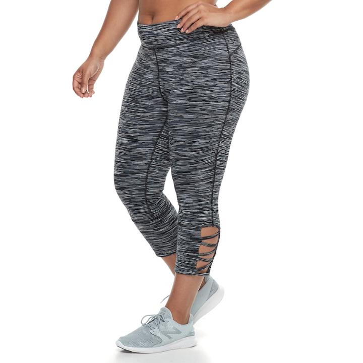 Plus Size Tek Gear&reg; Performance Pieced Mesh Midrise Capri Leggings, Women's, Size: 3xl, Oxford