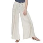 Juniors' Vanilla Star Crochet Soft Wide-leg Pants, Teens, Size: Large, White