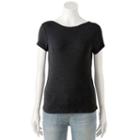 Women's Apt. 9&reg; Scoop-back Tee, Size: Medium, Black