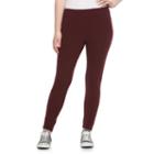 Juniors' Plus Size So&reg; Solid Ankle Leggings, Girl's, Size: 2xl, Dark Red