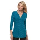 Women's Croft & Barrow&reg; Pleated Popover Top, Size: Small, Blue