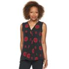 Petite Dana Buchman Pleated V-neck Tank, Women's, Size: L Petite, Red