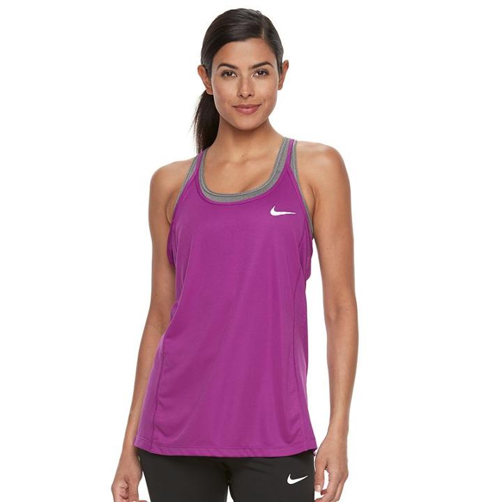 Women's Nike Dri-fit Mesh Racerback Tank Top, Size: Small, Purple Oth