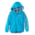 Girls 4-6x Adidas Hooded Tricot Lightweight Jacket, Size: 6, Turquoise/blue (turq/aqua)