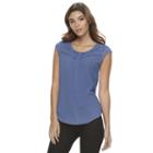 Juniors' Candie's&reg; Lace Cap Sleeve Top, Girl's, Size: Medium, Blue
