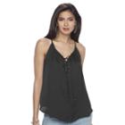 Women's Jennifer Lopez Lace-up Tank, Size: Medium, Black