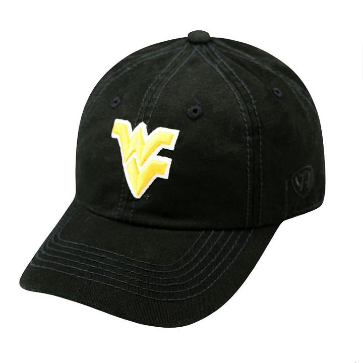 Adult Top Of The World West Virginia Mountaineers Crew Baseball Cap, Black