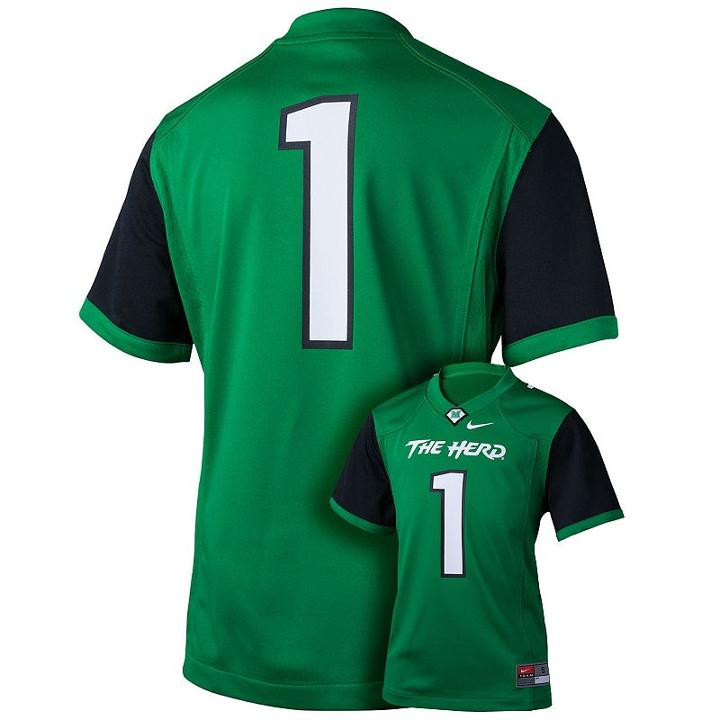 Boys 8-20 Nike Marshall Thundering Herd Replica Football Jersey, Boy's, Size: Medium, Green