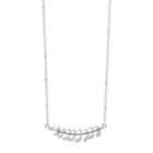 Lc Lauren Conrad Leaf Curved Pave Bar Necklace, Women's, Silver
