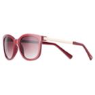 Lc Lauren Conrad Lynx Square Sunglasses - Women, Dark Red