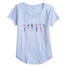 Girls 7-16 & Plus Size So&reg; Curve Hem Shiny Graphic Tee, Size: 12 1/2, Light Blue