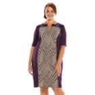 Plus Size Connected Apparel Pintuck Sheath Dress, Women's, Size: 18 W, Drk Purple