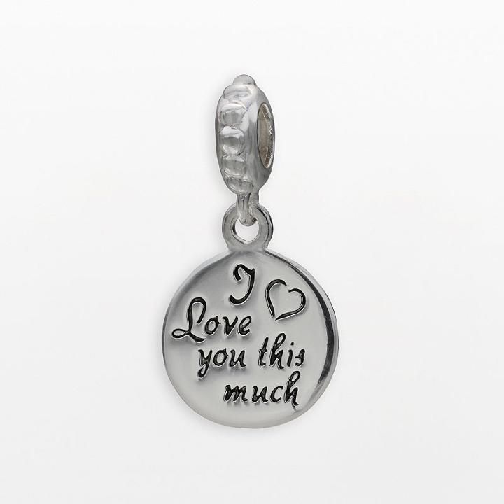Individuality Beads Sterling Silver I Love You This Much Charm, Women's, Grey