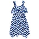 Girls 7-16 Three Pink Hearts Printed Sharkbite Hem Dress, Size: 16, White