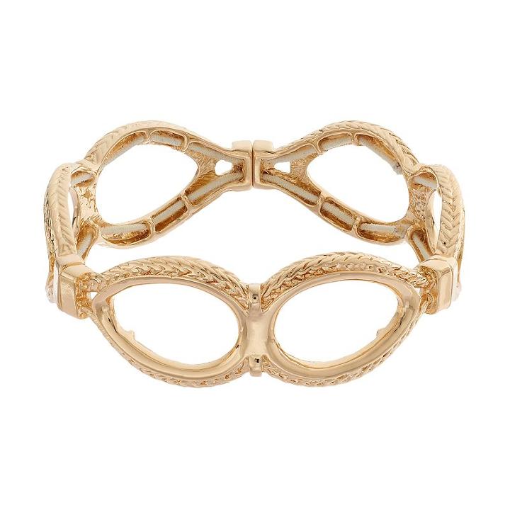 Dana Buchman Textured Teardrop Link Stretch Bracelet, Women's, Gold