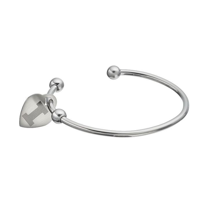 Fiora Stainless Steel Illinois Fighting Illini Charm Cuff Bracelet, Women's, Size: 7.5, Grey