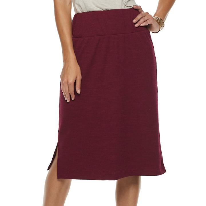 Women's Apt. 9&reg; Tummy Control Pencil Skirt, Size: Xl, Dark Red