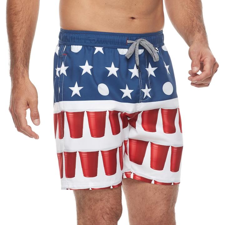 Men's Trinity Collective Blackout Elastic Americana Shorts, Size: Medium, Blue