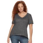 Plus Size Rock & Republic&reg; Boyfriend Tee, Women's, Size: 1xl, Med Grey