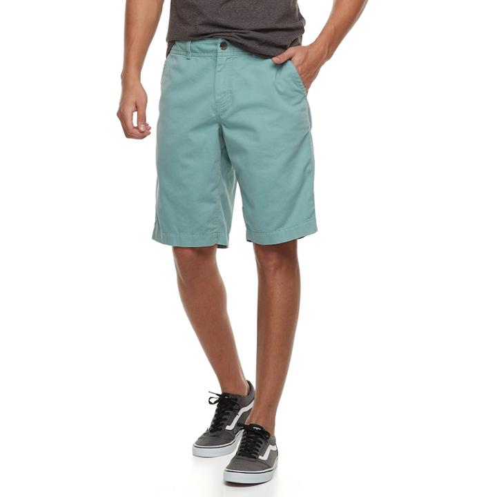 Men's Urban Pipeline&reg; Ultimate Twill Flat-front Shorts, Size: 40, Med Green