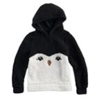 Girls 7-16 Miss Chievous Sequin Face Sherpa Hoodie, Size: Small, Black Penguin