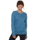 Petite Tek Gear&reg; Fleece Thumb Hole Sweatshirt, Women's, Size: M Petite, Dark Blue