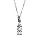 Logoart Sterling Silver Alpha Omicron Pi Sorority Pendant Necklace, Women's, Size: 18, Grey