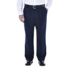Big & Tall Haggar Premium Stretch No-iron Khaki Pleated Pants, Men's, Size: 44x29, Dark Blue
