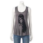 Women's Rock & Republic&reg; Amy Winehouse Graphic Muscle Tank, Size: Large, Grey (charcoal)