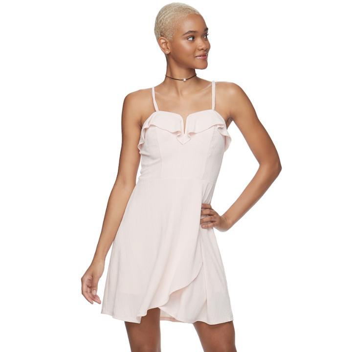 Juniors' Candie's&reg; Ruffled Dress, Teens, Size: Xs, Light Pink