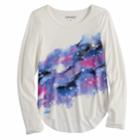 Girls 7-16 & Plus Size Mudd&reg; High-low Graphic Tee, Size: 12 1/2, White