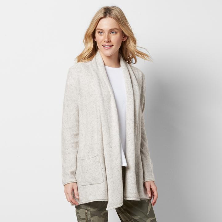 Women's Sonoma Goods For Life&trade; Shawl Collar Cardigan, Size: Large, Med Beige