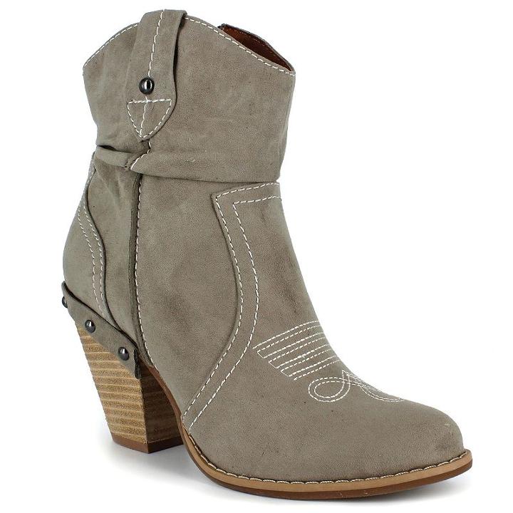 Dolce By Mojo Moxy Menzie Women's Western Ankle Boots, Size: 9.5, Beig/green (beig/khaki)