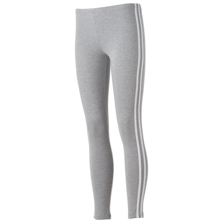 Juniors' So&reg; Side Stripe Gray Leggings, Girl's, Size: Small, Med Grey