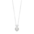 Sterling Silver Simulated Opal & Cubic Zirconia Heart Drop Pendant, Women's, White