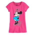 Disney's Minnie Mouse Girls 7-16 Glitter Graphic Tee, Size: Small, Brt Pink