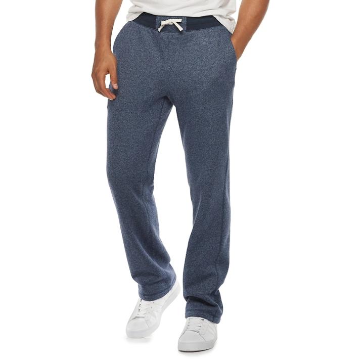 Men's Sonoma Goods For Life&trade; Supersoft Fleece Open-hem Pants, Size: Xl, Dark Blue
