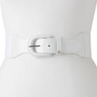 Women's Chaps Patent Faux-leather Stretch Belt, Size: Medium, White