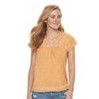 Women's Sonoma Goods For Life&trade; Embroidered Dolman Tee, Size: Xxl, Gold