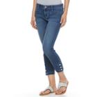 Petite Apt. 9&reg; Embellished Capri Jeans, Women's, Size: 8 Petite, Med Blue