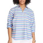 Plus Size Chaps Striped No-iron Broadcloth Shirt, Women's, Size: 2xl