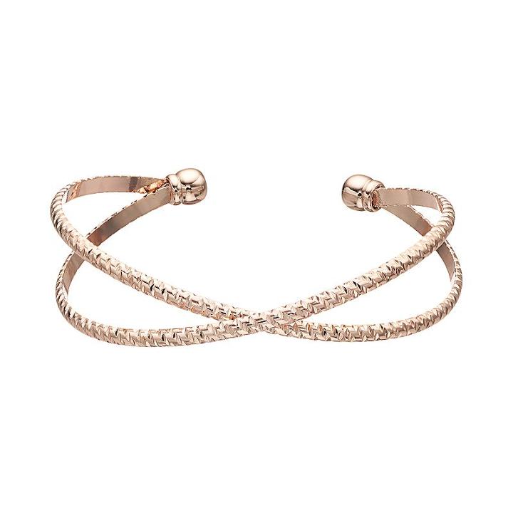 Lc Lauren Conrad Crossover Cuff Bracelet, Women's, Light Red