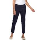 Petite Croft & Barrow&reg; Effortless Stretch Pull-on Pants, Women's, Size: 4 Petite, Dark Blue