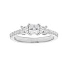 14k Gold 1 Carat T.w. Igl Certified Diamond Princess Cut 3-stone Engagement Ring, Women's, Size: 8, White