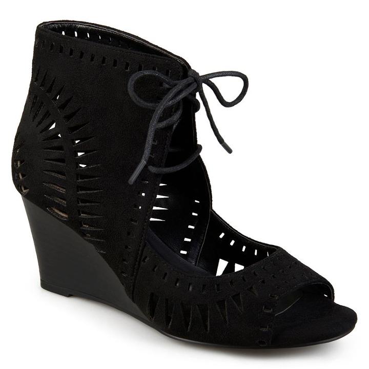 Journee Collection Zola Women's Wedge Sandals, Girl's, Size: 10, Black